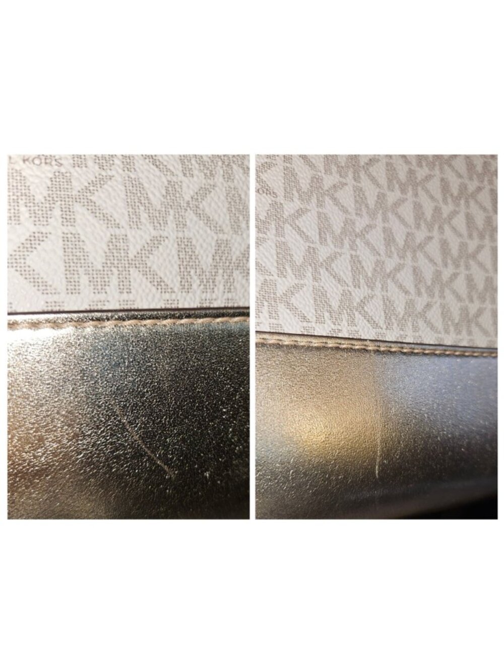 Michael Kors Reed Large Belted Vanilla Pale Gold Satchel Crossbody Bag - Picture 13 of 16